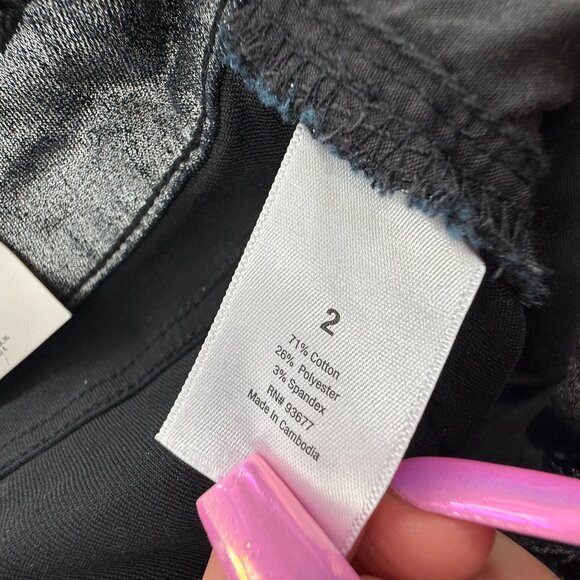 NEW! a.n.a A New Approach Skinny Metallic Pants Size 2 Mid Rise Cotton Blend $49 - Picture 7 of 14